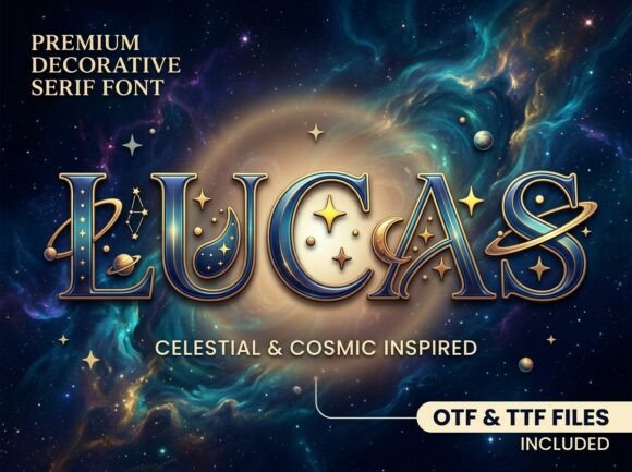 Lucas: A Celestial Typeface for Cosmic Branding