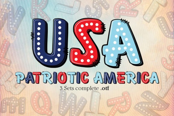 Patriotic America Popart: A Colorful Font for Celebratory Designs